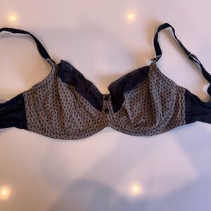 Le Mystère Black and Tan Patterned Women's Bra 32G